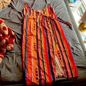 Urban outfitters multi color midi wrap dress